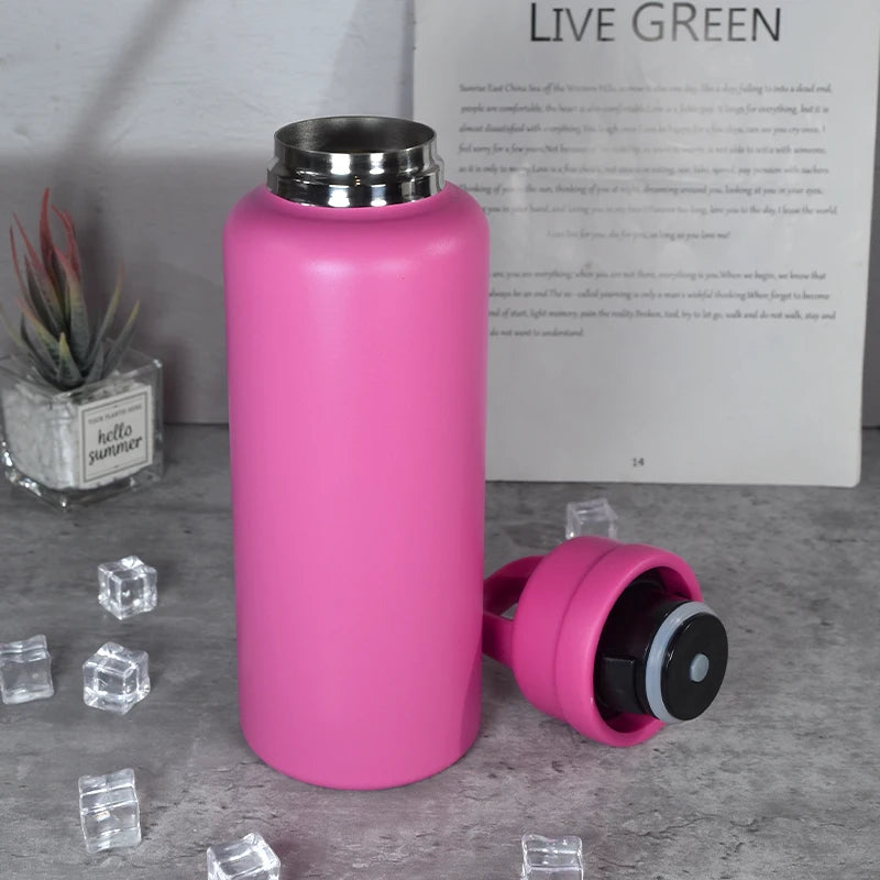 US Warehouse 26oz Classic Tumbler Leak-Proof One-Touch Opening Outdoor Camping Thermal Water Bottle Comfortable Handle Gift