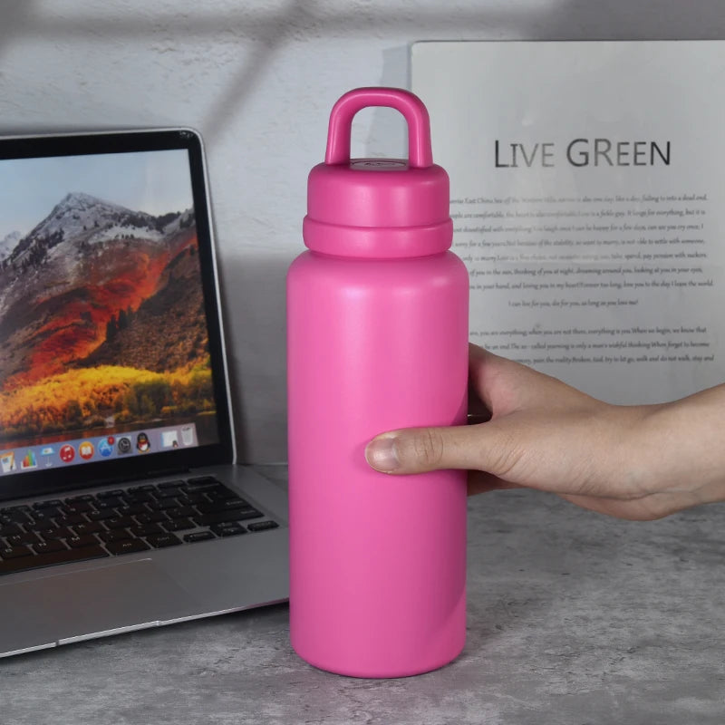 US Warehouse 26oz Classic Tumbler Leak-Proof One-Touch Opening Outdoor Camping Thermal Water Bottle Comfortable Handle Gift