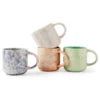 12 OZ Ceramic Coffee Mugs Set of 4 Modern Stoneware Coffee Mugs Set with Handle for Tea Latte Cappuccino Milk Cocoa