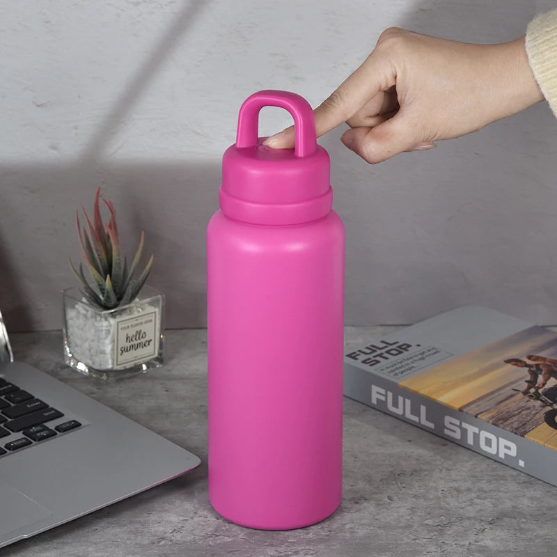US Warehouse 26oz Classic Tumbler Leak-Proof One-Touch Opening Outdoor Camping Thermal Water Bottle Comfortable Handle Gift