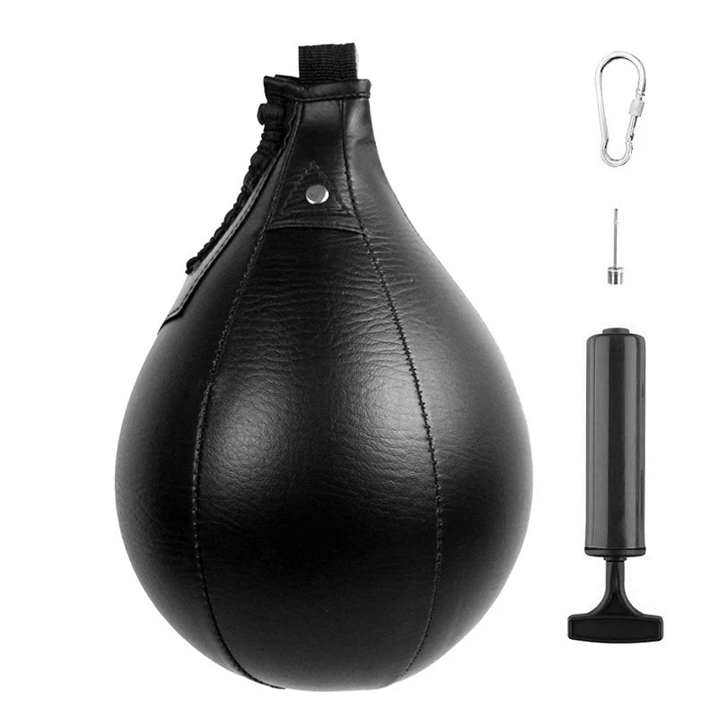 New Professional PU Boxing Speed Balls Punch Bag Pear Sports Punching Bag Fitness Workout MMA Training Equipment Tools Black Red
