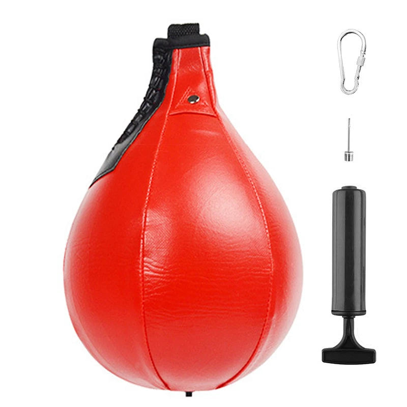 New Professional PU Boxing Speed Balls Punch Bag Pear Sports Punching Bag Fitness Workout MMA Training Equipment Tools Black Red