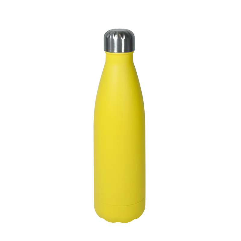 US Warehouse 500ml Plated Mirror Stainless Steel Insulated Water Bottle Soft Matte Purple Blue Sports Style Vacuum for Camping