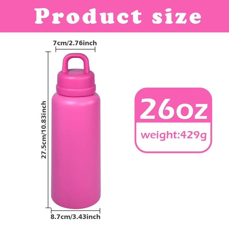US Warehouse 26oz Classic Tumbler Leak-Proof One-Touch Opening Outdoor Camping Thermal Water Bottle Comfortable Handle Gift