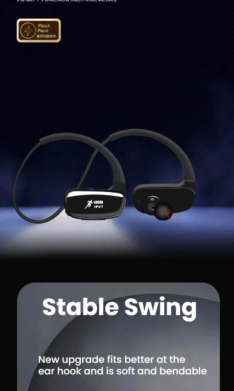 Wireless Bluetooth Sport Earphones IPX7 MP3 Player Waterproof 32GB Storage Gym Headphones for  Running Sports Cycling Hiking Gym