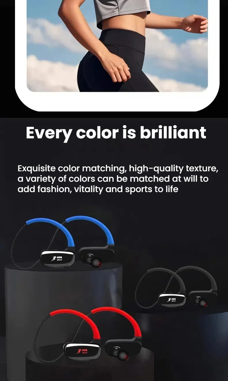 Wireless Bluetooth Sport Earphones IPX7 MP3 Player Waterproof 32GB Storage Gym Headphones for  Running Sports Cycling Hiking Gym