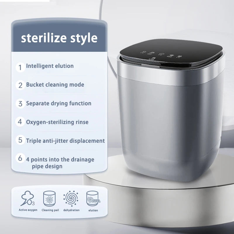 Small Automatic Portable Washing Machine 7L Large Capacity
