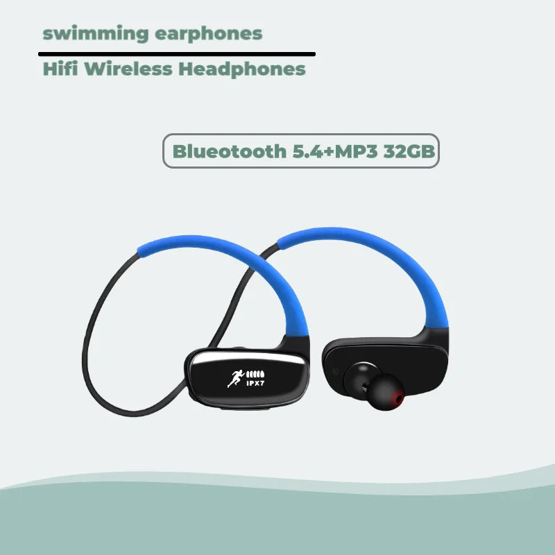 Wireless Bluetooth Sport Earphones IPX7 MP3 Player Waterproof 32GB Storage Gym Headphones for  Running Sports Cycling Hiking Gym