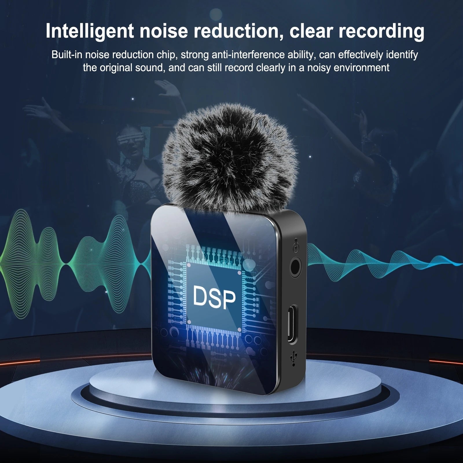 PULUZ Wireless Lavalier Microphone for iPhone iPad 8-Pin Receiver  for Type-C Phone, Type-C Receiver