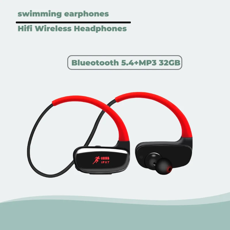 Wireless Bluetooth Sport Earphones IPX7 MP3 Player Waterproof 32GB Storage Gym Headphones for  Running Sports Cycling Hiking Gym