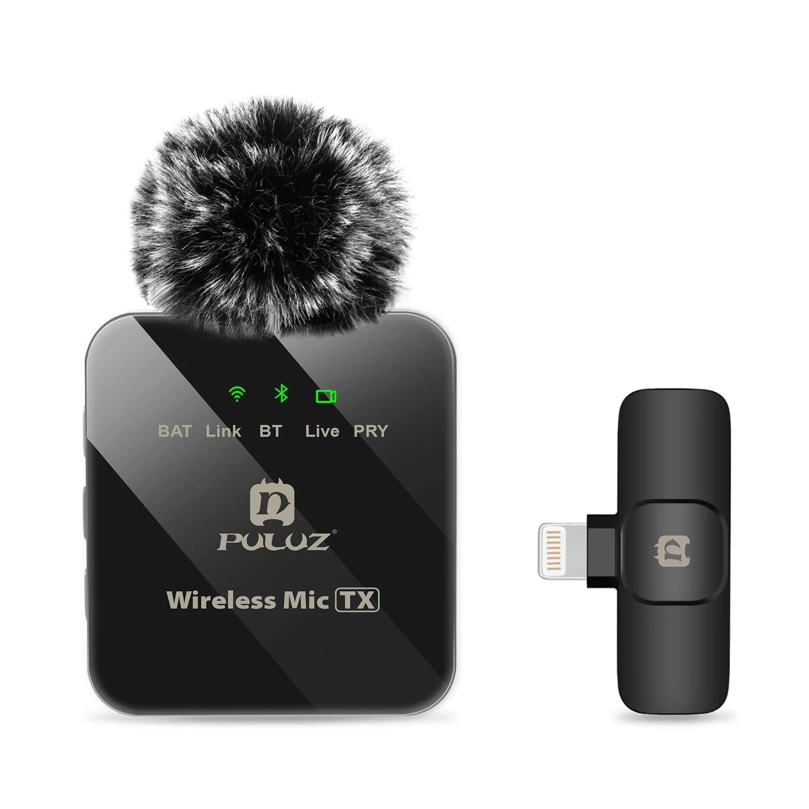 PULUZ Wireless Lavalier Microphone for iPhone iPad 8-Pin Receiver  for Type-C Phone, Type-C Receiver