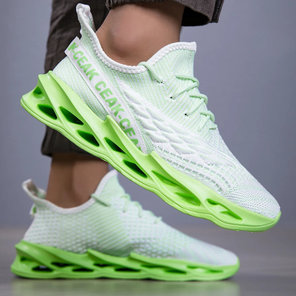 YRZL Sneakers Men Mesh Breathable Running Sport Shoes Man Light Soft Thick Sole Hole Mens Shoes Athletic Sneakers for Men