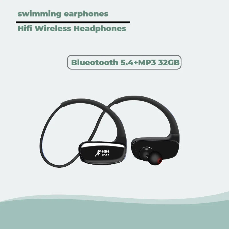 Wireless Bluetooth Sport Earphones IPX7 MP3 Player Waterproof 32GB Storage Gym Headphones for  Running Sports Cycling Hiking Gym