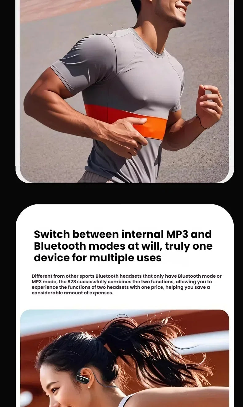 Wireless Bluetooth Sport Earphones IPX7 MP3 Player Waterproof 32GB Storage Gym Headphones for  Running Sports Cycling Hiking Gym