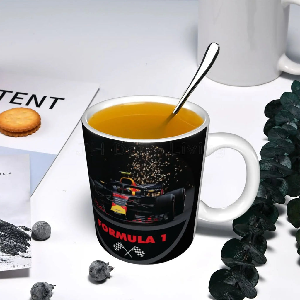 F1 Car Racing Coffee Mugs 11oz Ceramic Mug Fashion Tea Cocoa Milk Cup Novelty Gifts Personalized Eco-Friendly Water Cups