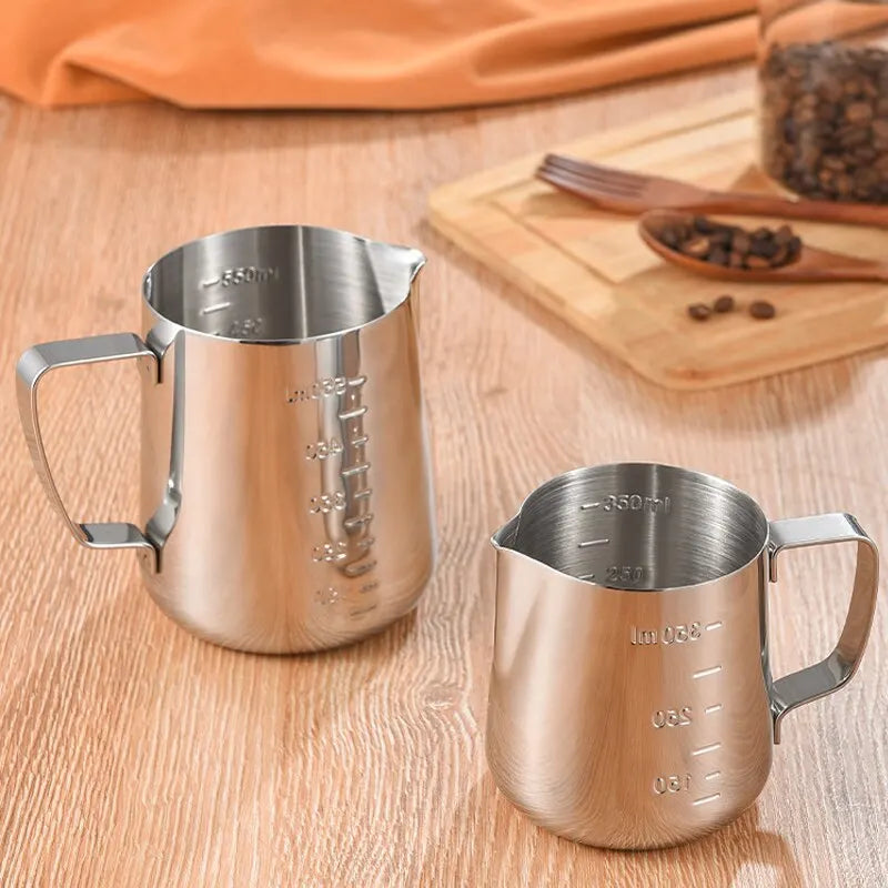 350/600/900ml Stainless Steel Milk Frother Jug With Scale Espresso Coffee Milk Frothing For Kitchen Coffee Accessories
