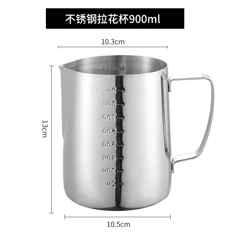 350/600/900ml Stainless Steel Milk Frother Jug With Scale Espresso Coffee Milk Frothing For Kitchen Coffee Accessories