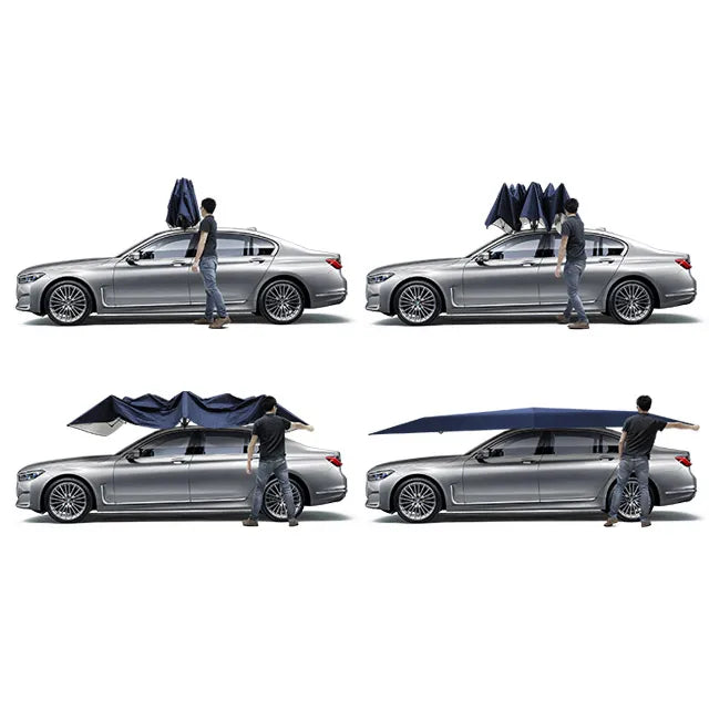 Super Large 5.2m Car Sunshade Umbrella Fully Automatic Folding Roof Summer Sunscreen Shed Remote Control Portable Canopy Cover