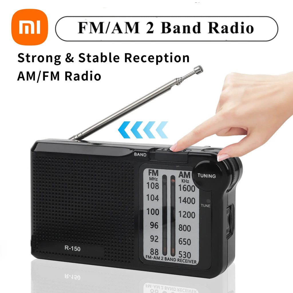 Xiaomi R-150 Portable AM FM Radio With Speaker Headphone Need Jack 2 AA Batteries For Indoor Outdoor And Emergency Use 2025