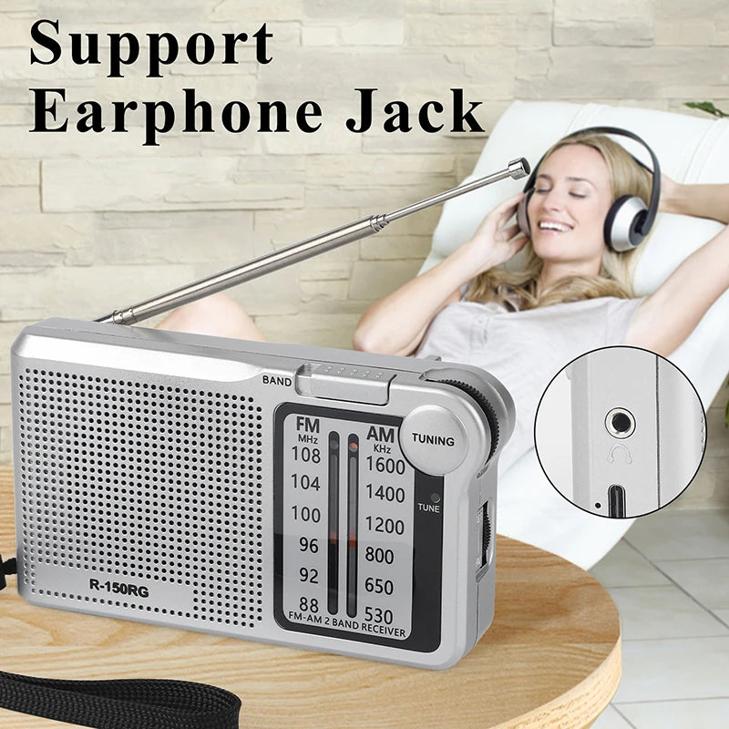 Xiaomi R-150 Portable AM FM Radio With Speaker Headphone Need Jack 2 AA Batteries For Indoor Outdoor And Emergency Use 2025