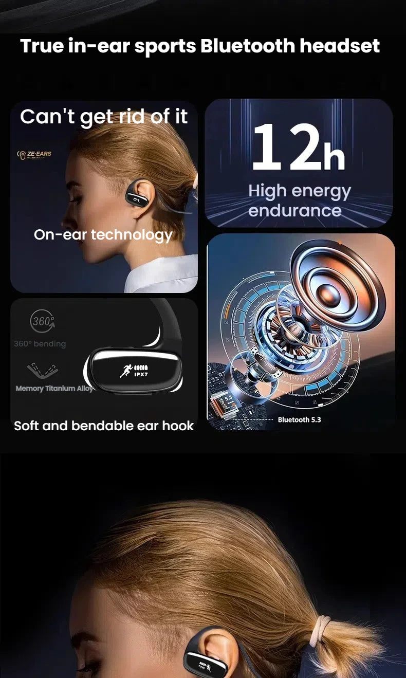 Wireless Bluetooth Sport Earphones IPX7 MP3 Player Waterproof 32GB Storage Gym Headphones for  Running Sports Cycling Hiking Gym