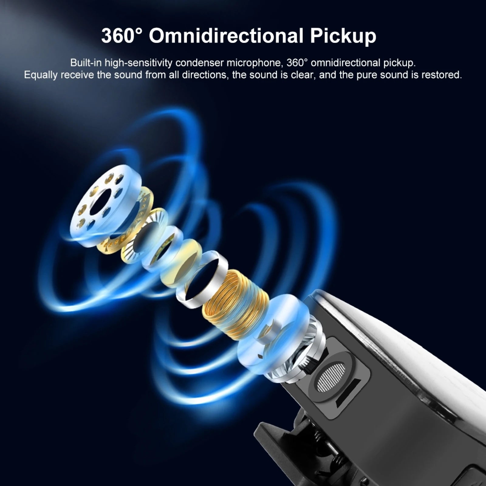 PULUZ Wireless Lavalier Microphone for iPhone iPad 8-Pin Receiver  for Type-C Phone, Type-C Receiver
