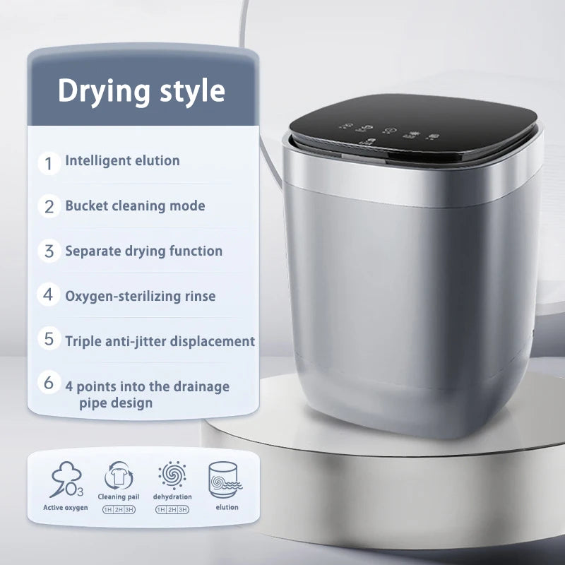 Small Automatic Portable Washing Machine 7L Large Capacity