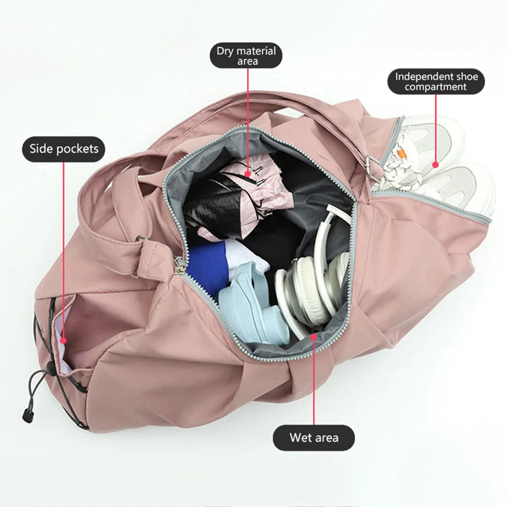 Single shoulder yoga bag nylon large capacity travel bag multifunctional and minimalist fitness bag gym bag