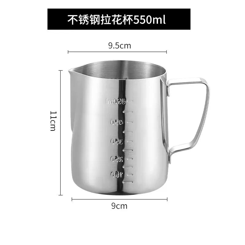 350/600/900ml Stainless Steel Milk Frother Jug With Scale Espresso Coffee Milk Frothing For Kitchen Coffee Accessories